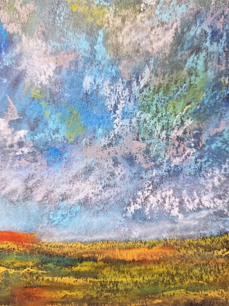 Céu vibrante sobre os campos de Justyna Jaszke