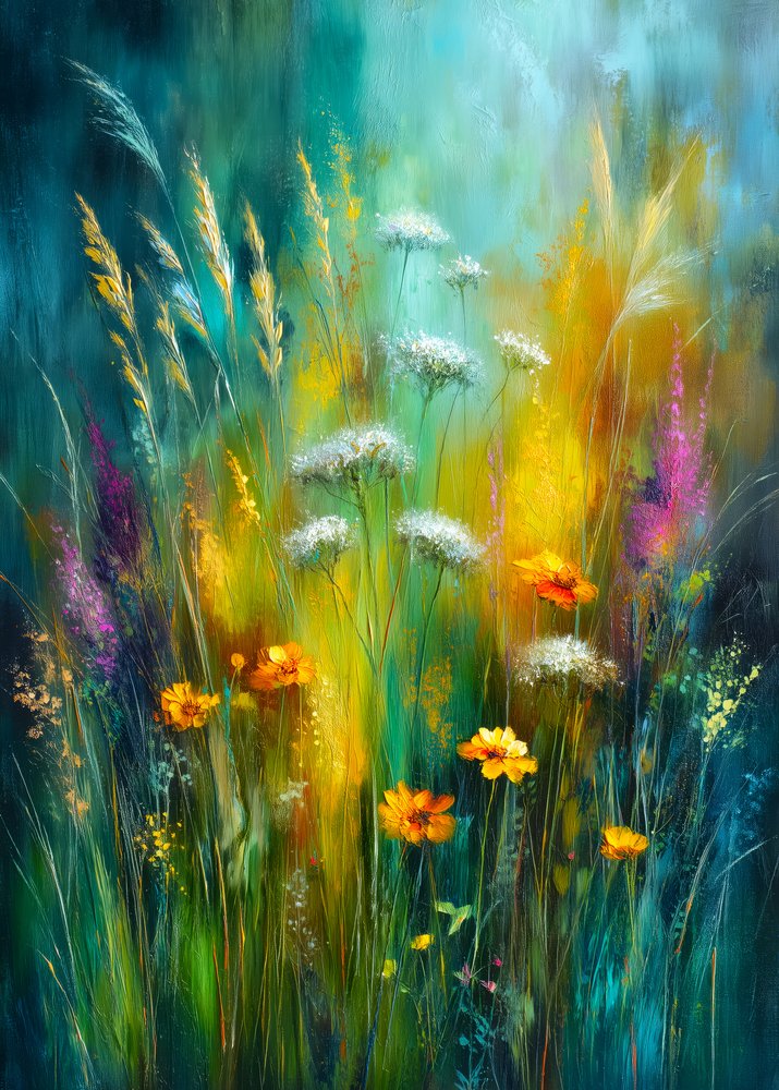 Prado de flores silvestres colorido de Justyna Jaszke