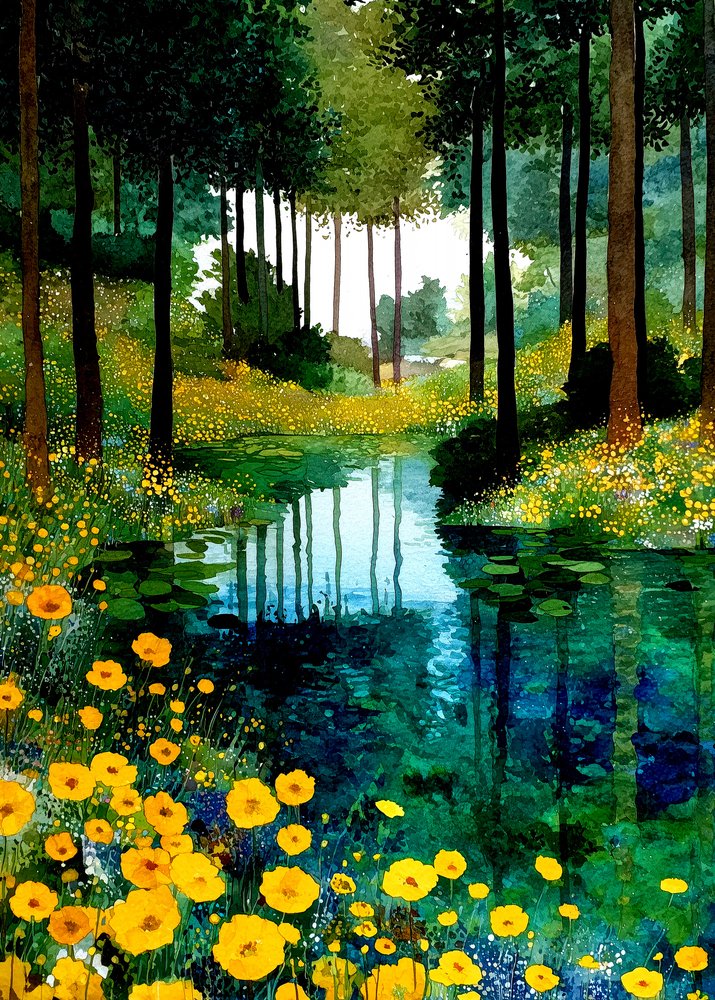 Riacho da Floresta Vibrante de Justyna Jaszke