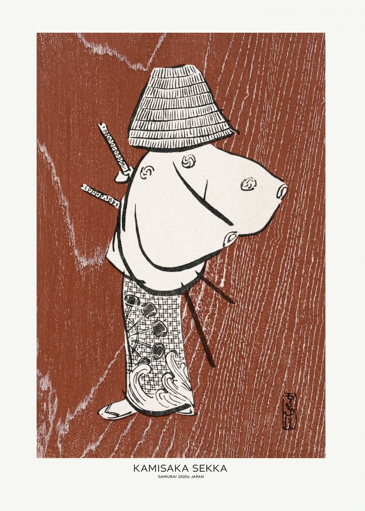 Samurai, Um dos Quatro (anos 20) Por Kamisaka Sekka de Kamisaka Sekka