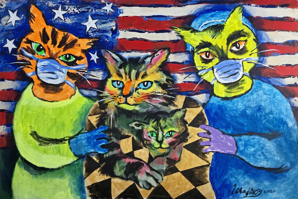 Gatos mascarados patriotas de Kanat Ibragimov