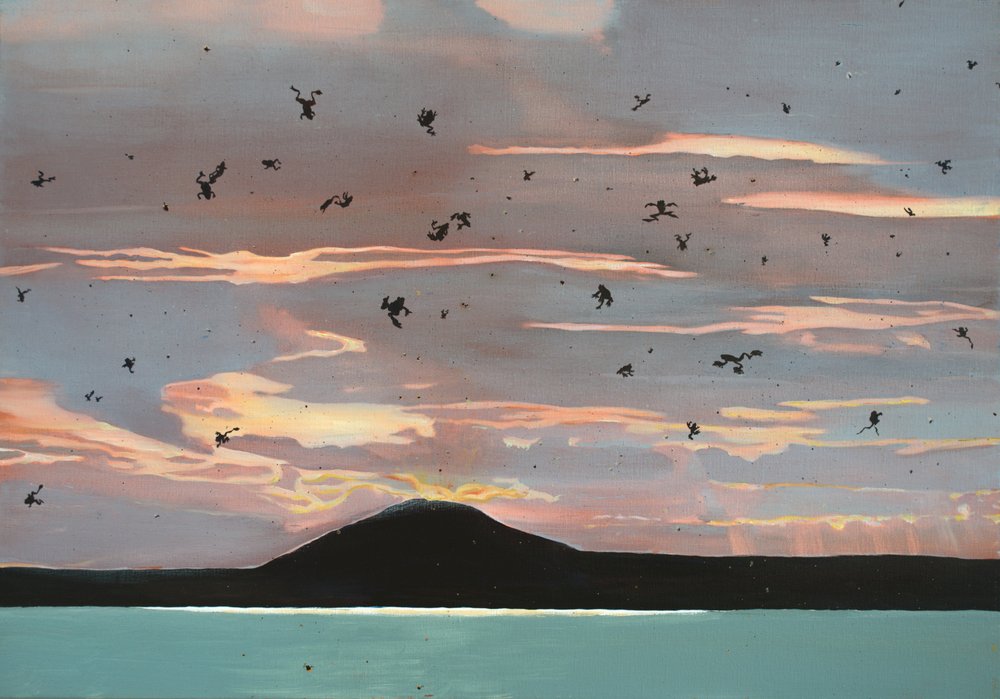 Figuras em Queda, Céu ao Pôr do Sol de Karin Bos