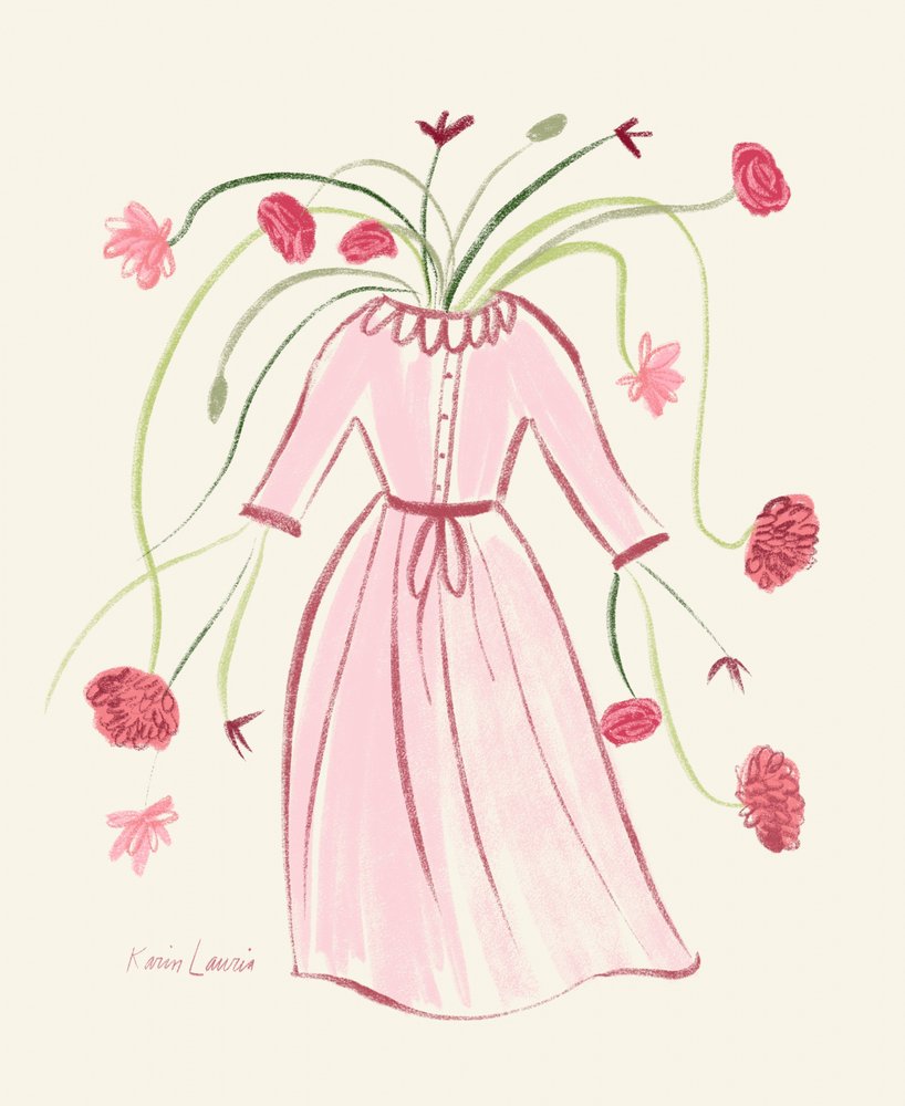 Vestido Rosa Florido de Karin Lauria
