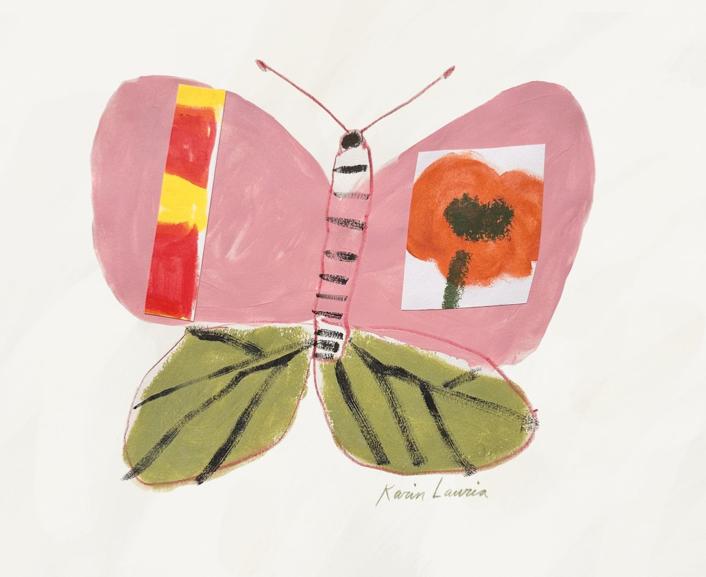 Papoila Borboleta Rosa de Karin Lauria