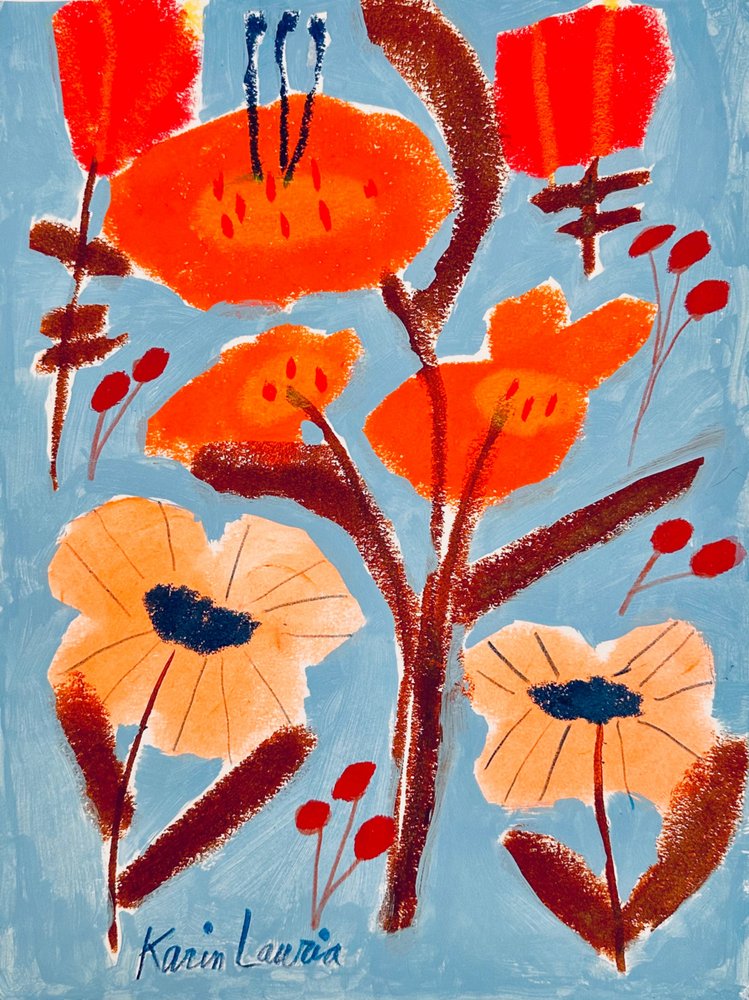 Abstrato floral vibrante de Karin Lauria