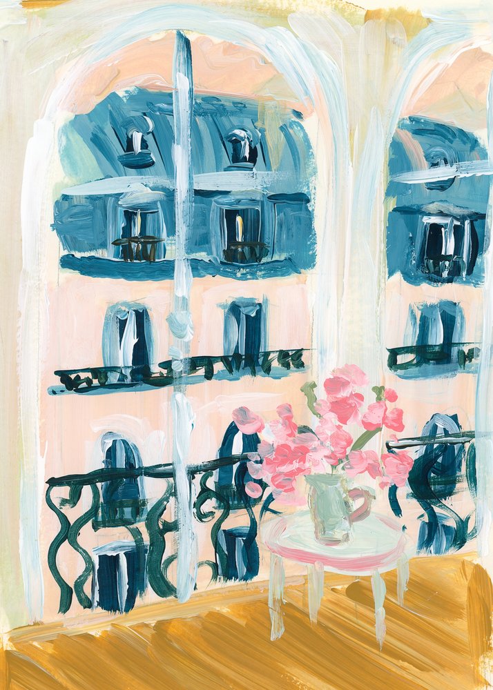 Pintura acrílica de um apartamento em Paris de Katharina Puritscher