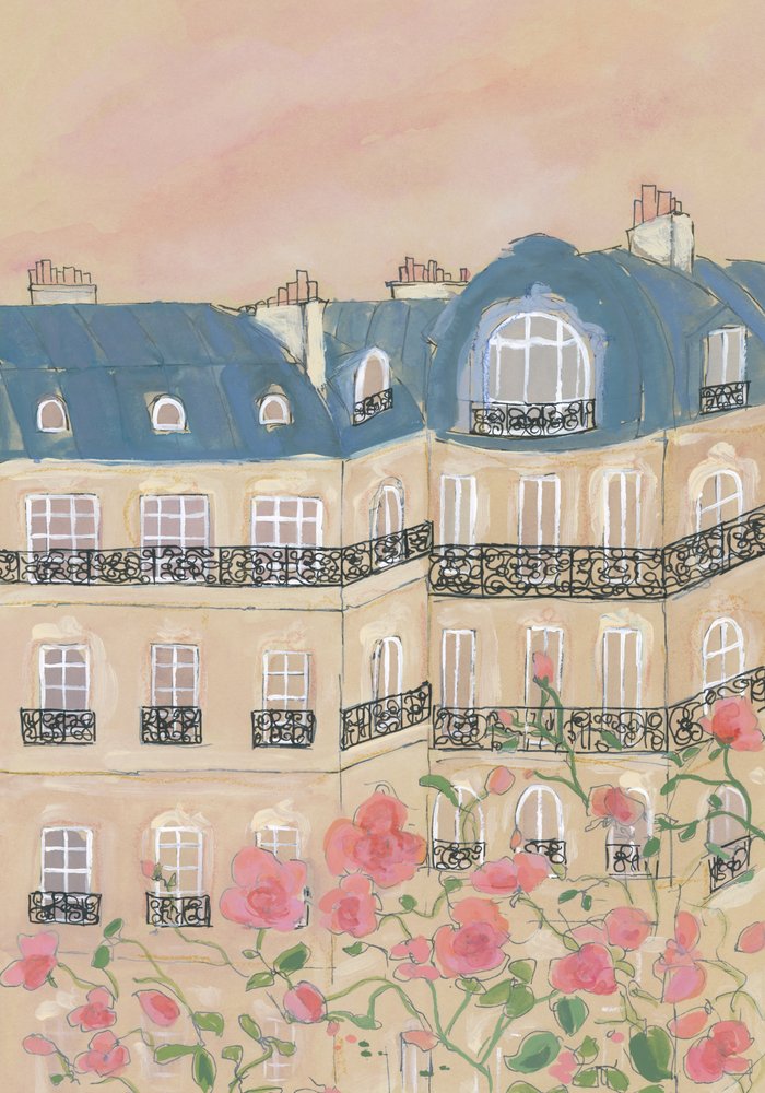 Pôr-do-sol sobre os edifícios de Paris de Katharina Puritscher