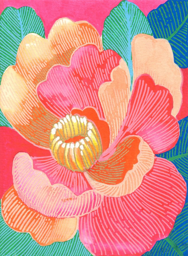 Flor tropical colorida de Katie O'Shea