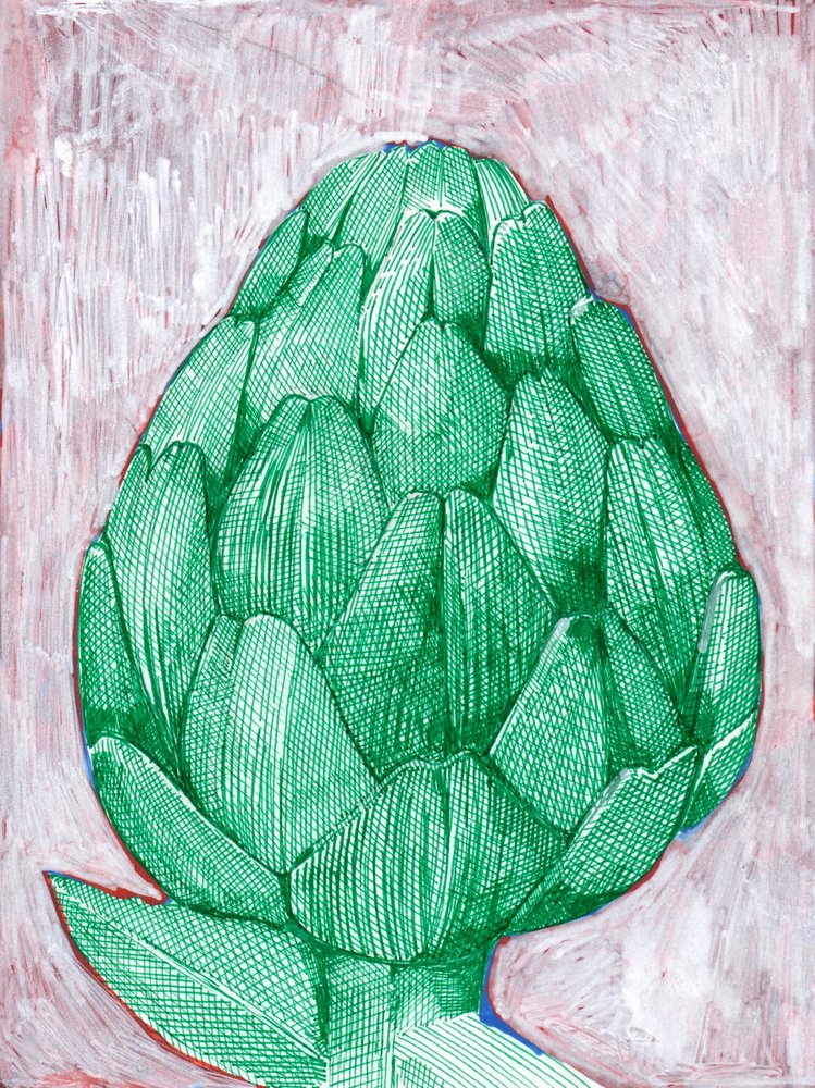 Alcachofra verde vibrante de Katie O'Shea