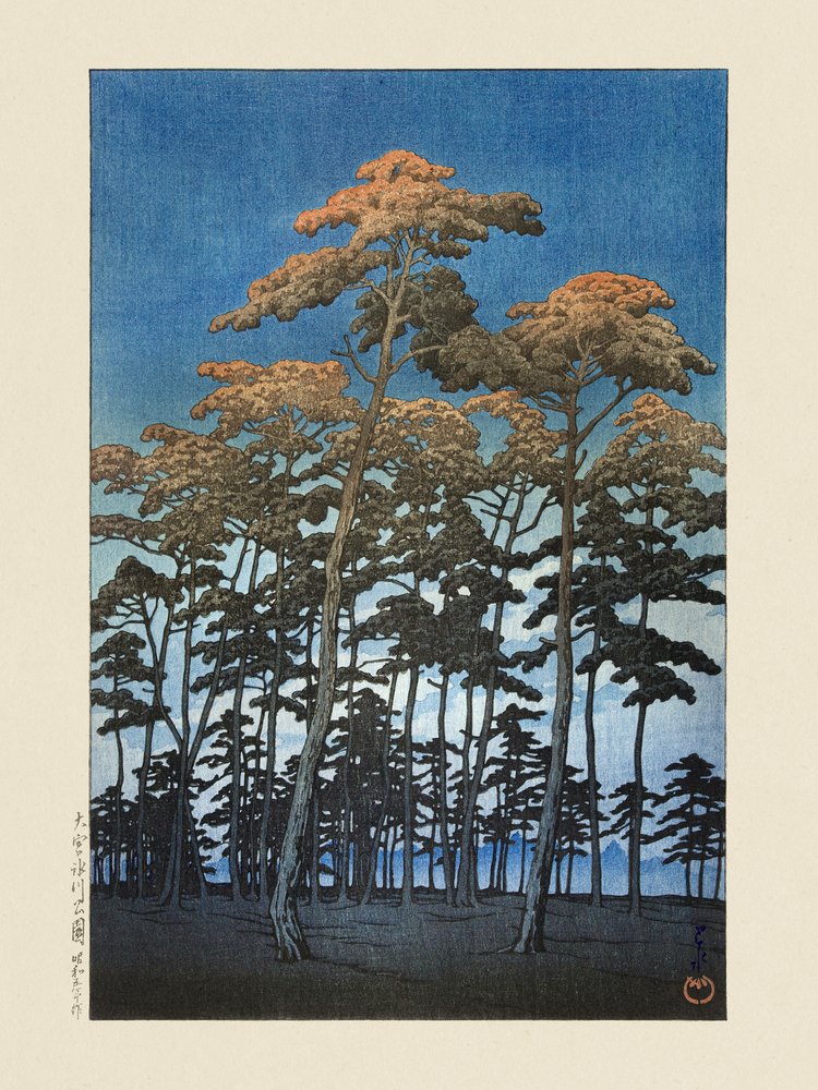 O Parque Hikawa em Omiya (1930), de Kawase Hasui e Watanabe Shozaburo de Kawase Hasui