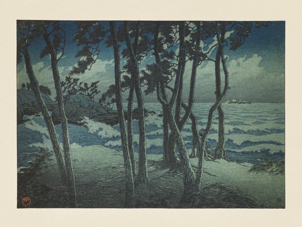 Hinomisaki, Izumo, da série «Lembranças de Viagens, Terceira Série» de Kawase Hasui