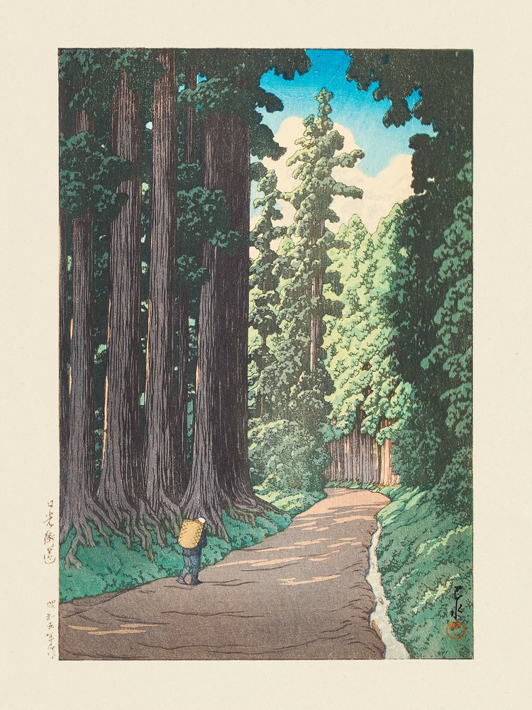 Nikko Gaido (A Estrada para Nikko) (1930) de Kawase Hasui