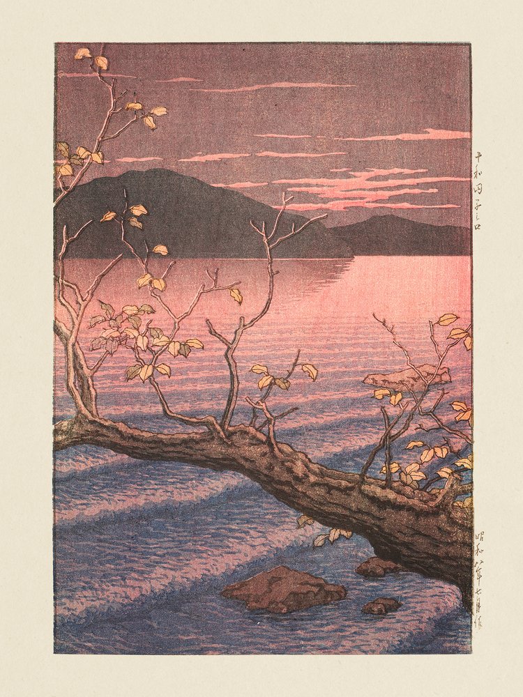 Towadako Noguchi (Lago Towada, Aomori) (1932) de Kawase Hasui
