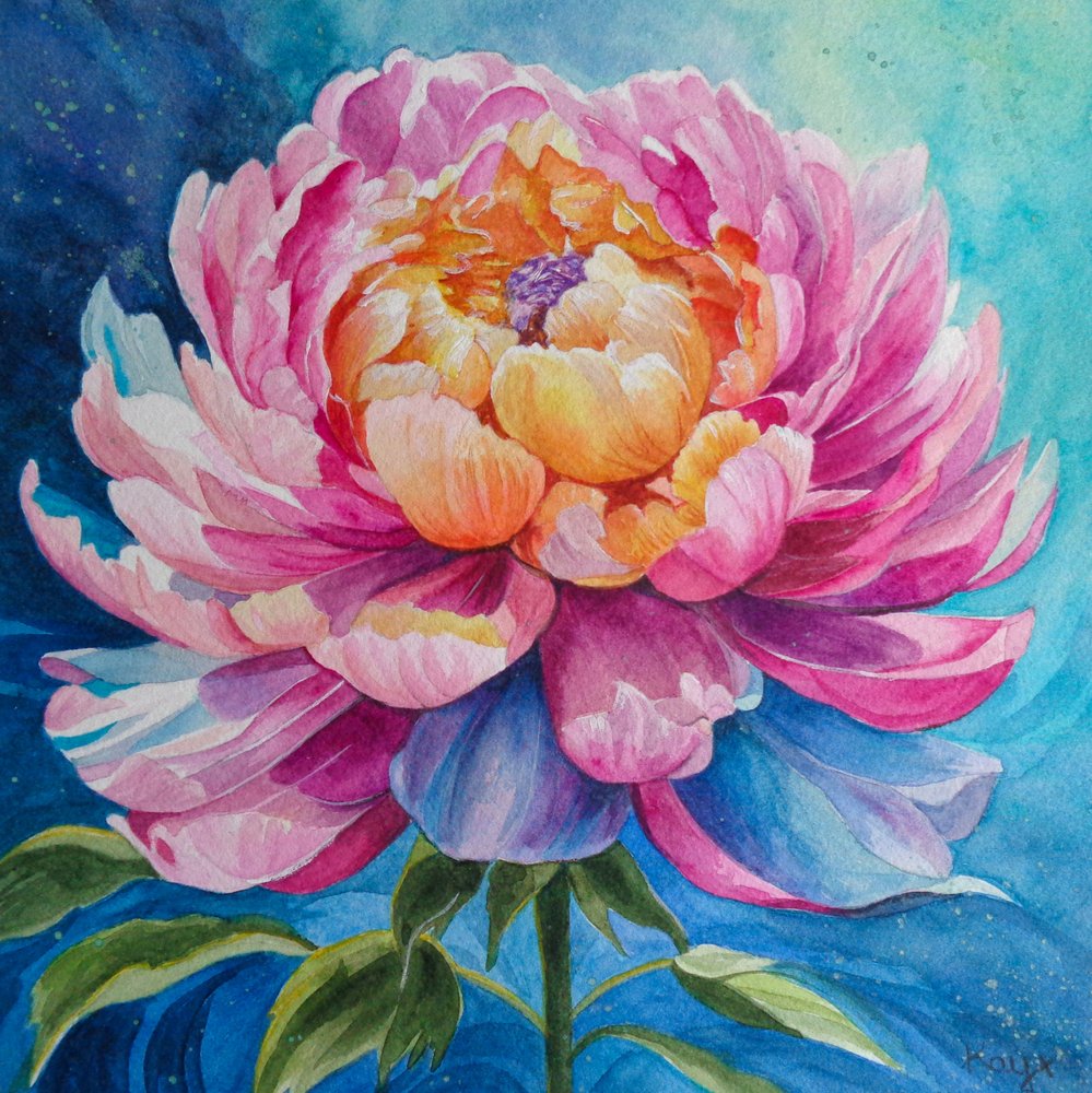 Peônia Rosa Vibrante de Kay Shanley