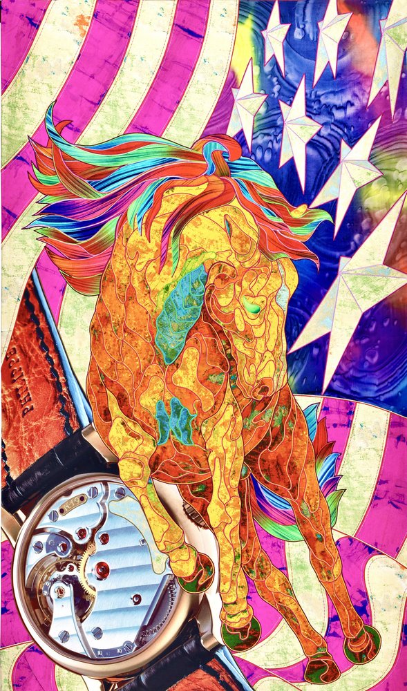 Cavalo colorido e patriótico de Kostyantin Malginov