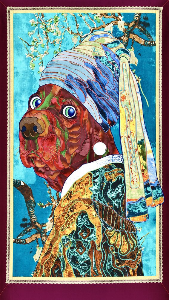 Cão com brinco de pérola extravagante de Kostyantin Malginov