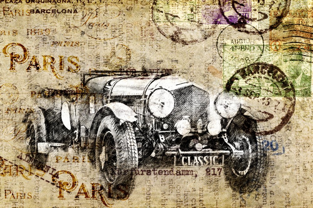 Carro antigo de Lembayung senja studio [Vintage Poster]
