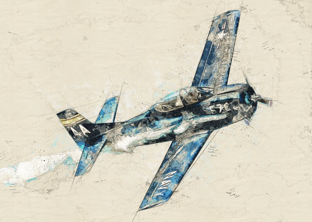 Voo dos Blue Warbirds de Lembayung senja studio [Vintage Poster]