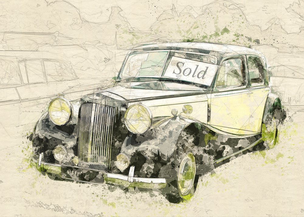 Carro antigo vendido de Lembayung senja studio [Vintage Poster]
