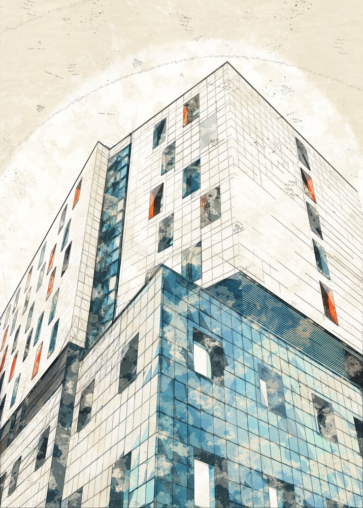 Esboço de arquitetura urbana de Lembayung senja studio [Vintage Poster]