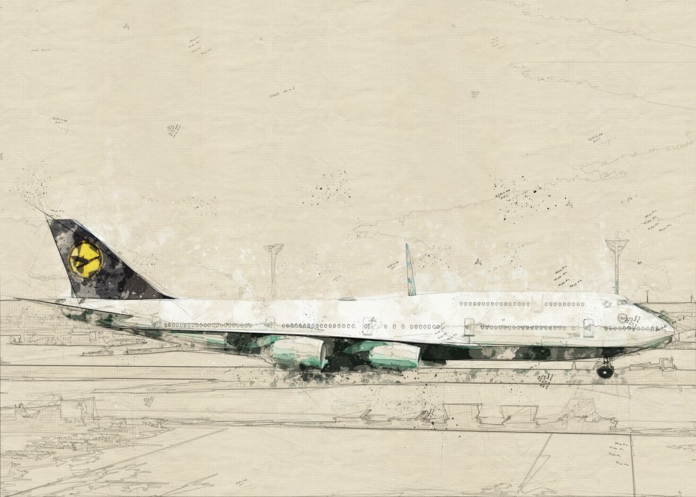 Esboço de aviação vintage de Lembayung senja studio [Vintage Poster]