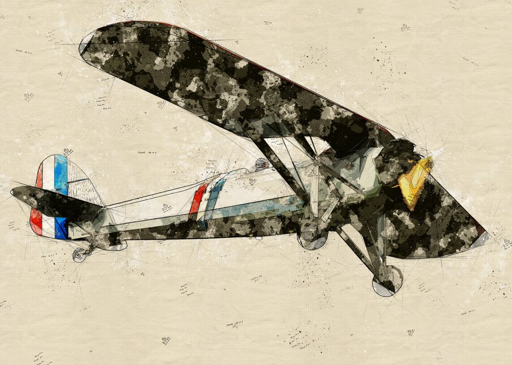 Esboço de aviação vintage de Lembayung senja studio [Vintage Poster]