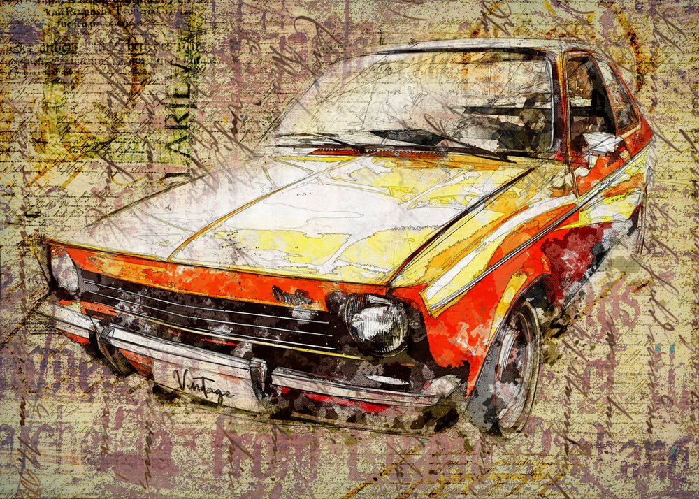 Arte com carros antigos de Lembayung senja studio [Vintage Poster]
