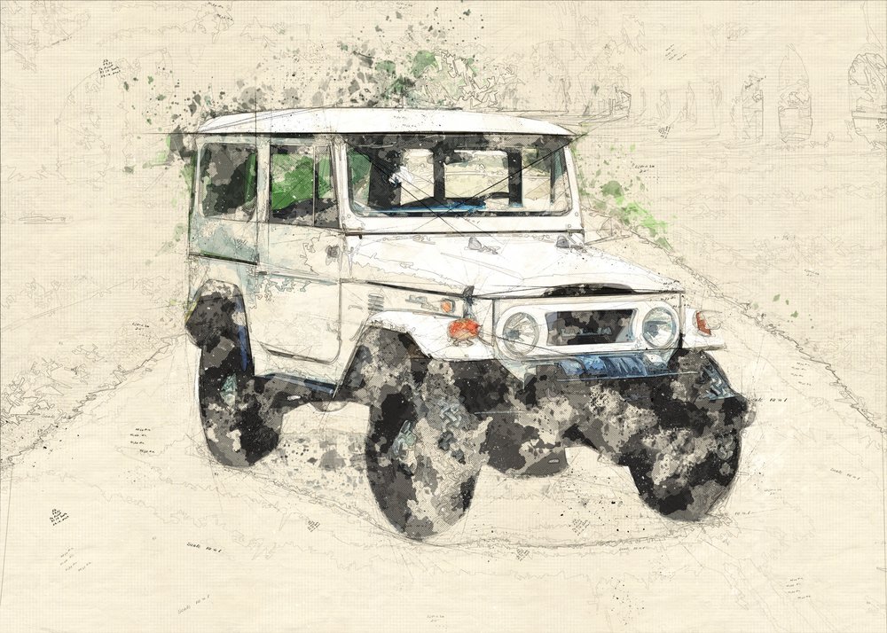 Esboço Vintage Offroad de Lembayung senja studio [Vintage Poster]