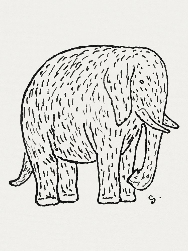 Elefante (c. 1891–1941) Desenho em alta resolução de Leo Gestel de Leo Gestel