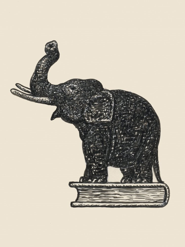 Elefante sobre um livro, 1935 de Leo Gestel