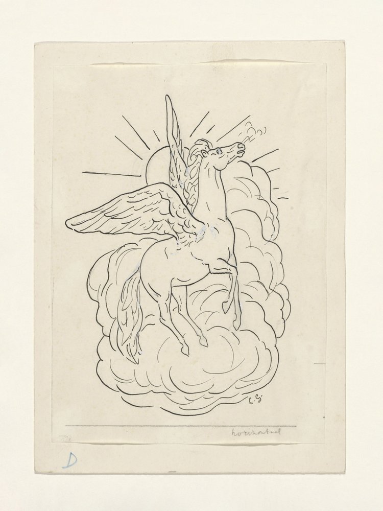 Pégaso a voar diante das nuvens (1891–1941) de Leo Gestel
