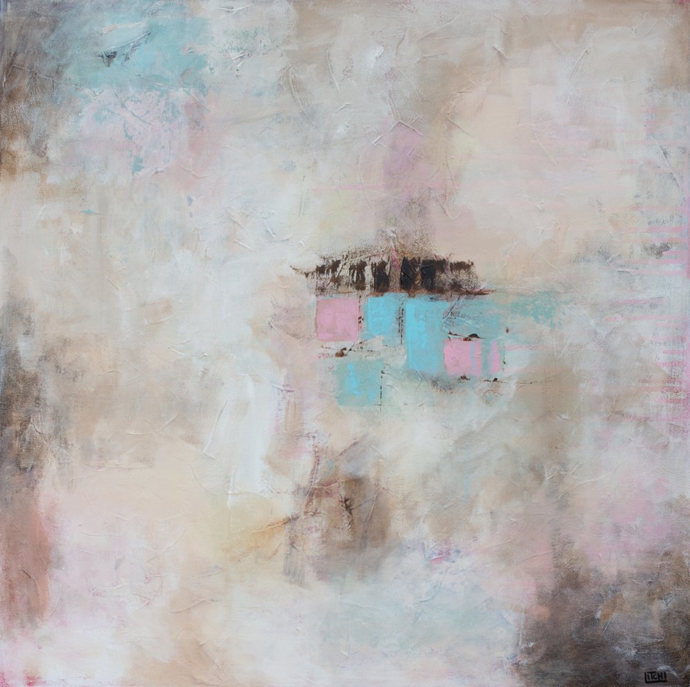 Formas abstratas em rosa e azul de Lillian Christiansson