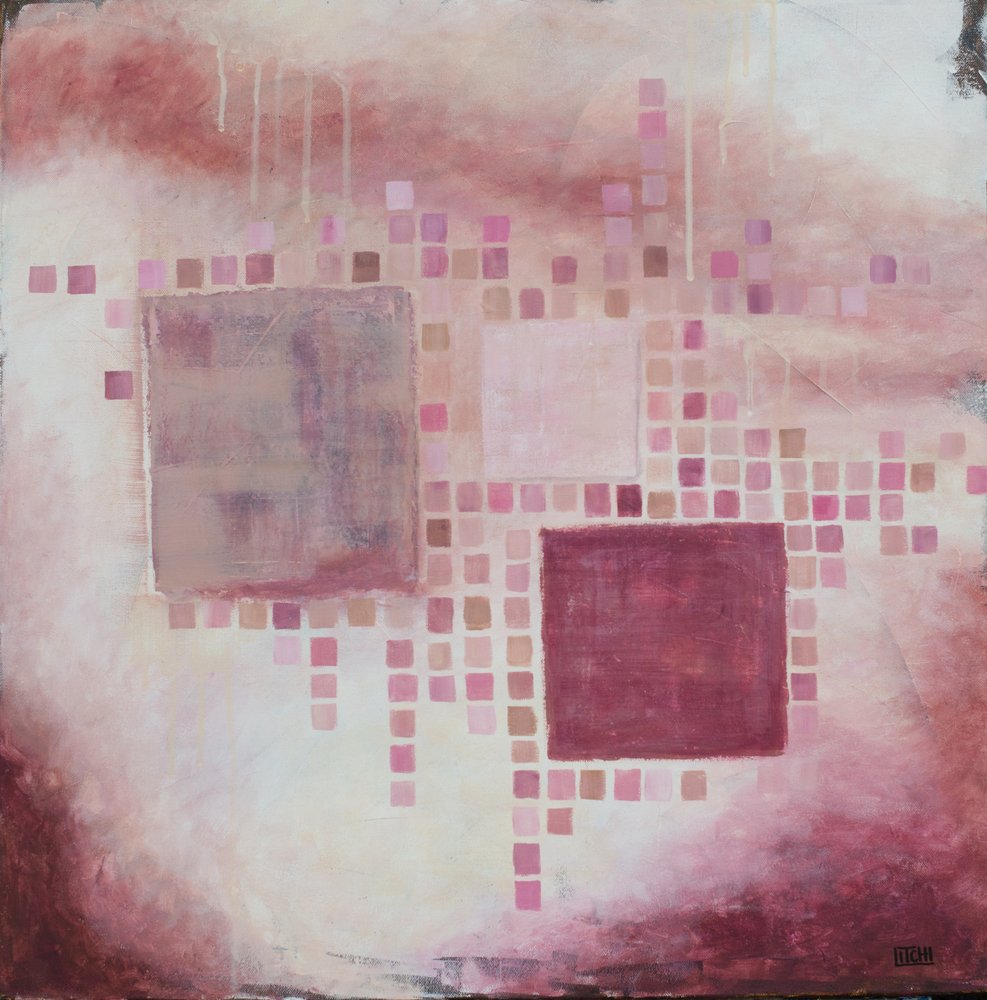 Abstração do Quadrado Rosa de Lillian Christiansson