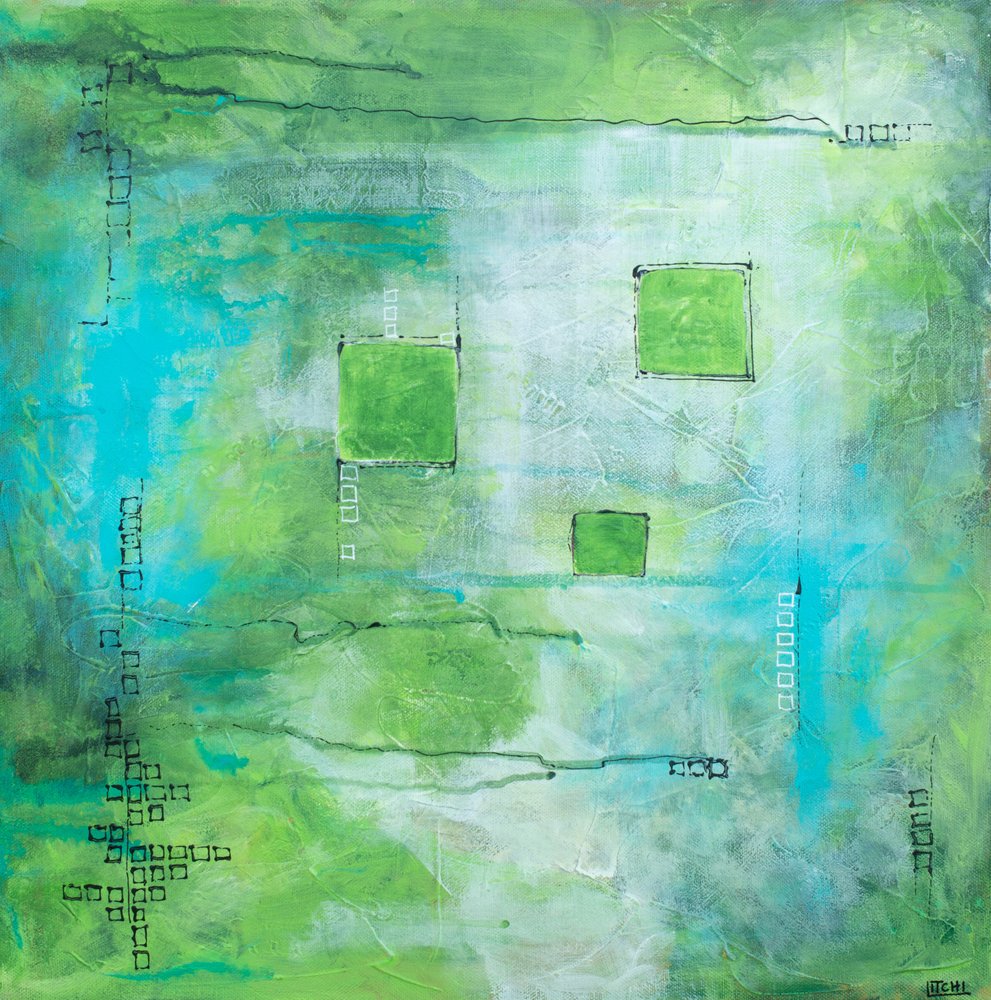 Geometria em Verde Vibrante de Lillian Christiansson
