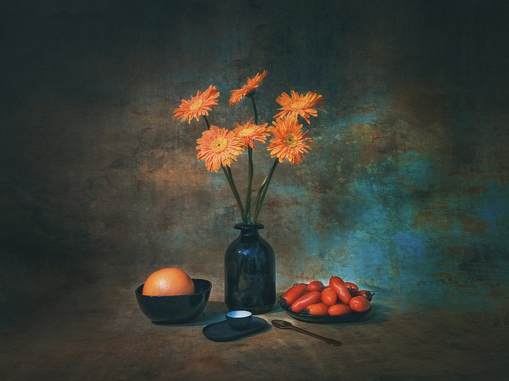 Natureza morta com flores de laranjeira de Liu Xing