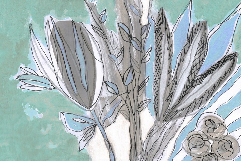 Esboço floral abstrato de Lori Ann Folz