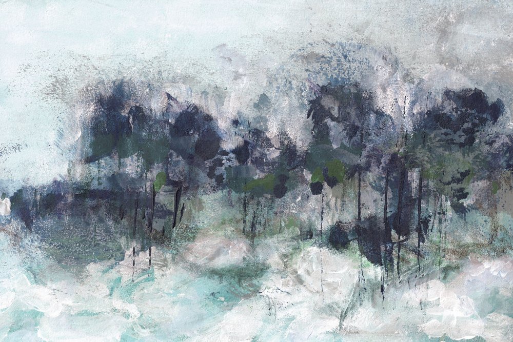 Abstrato de floresta enevoada de Lori Ann Folz
