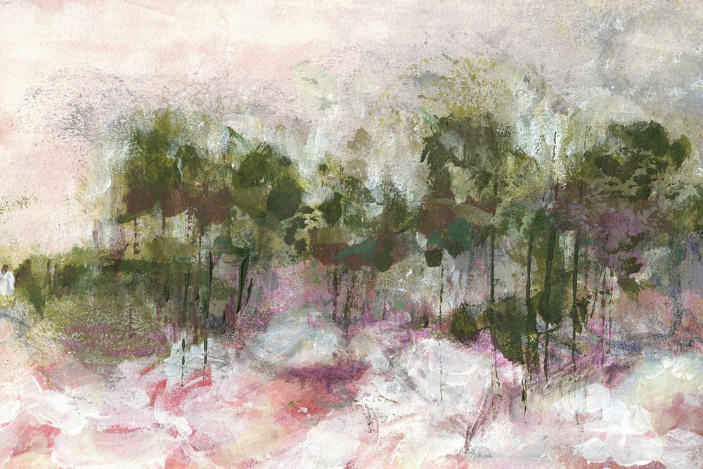 Floresta cor-de-rosa enevoada de Lori Ann Folz