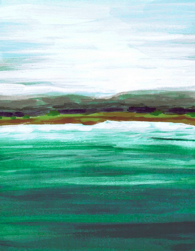 Paisagem marítima verde e serena de Lori Ann Folz