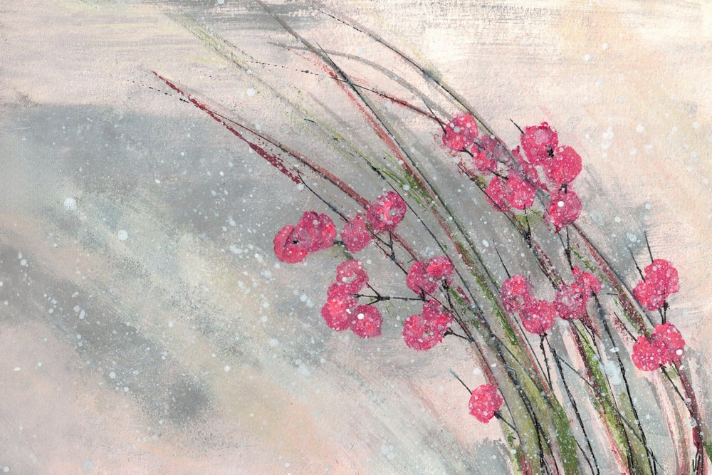 Bagas cor-de-rosa nevadas de Lori Ann Folz