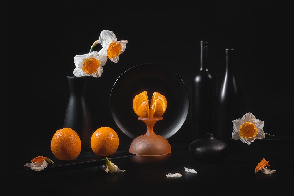 Natureza morta elegante com citrinos de Lydia Jacobs