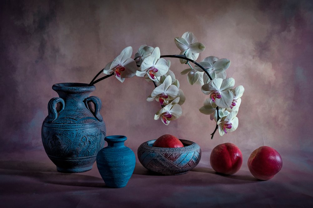 Natureza morta elegante com orquídeas de Lydia Jacobs
