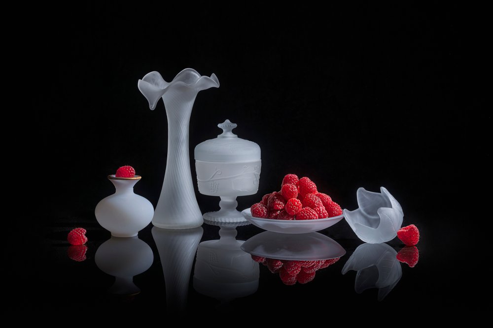 Frutos vermelhos em vidro fosco de Lydia Jacobs