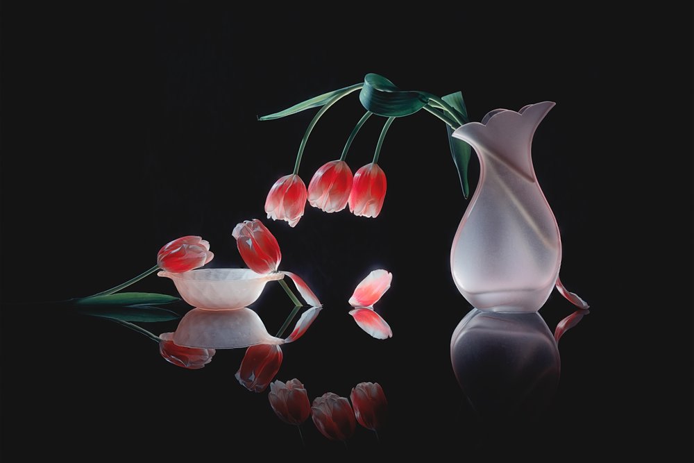 Reflexo de tulipas brilhantes de Lydia Jacobs