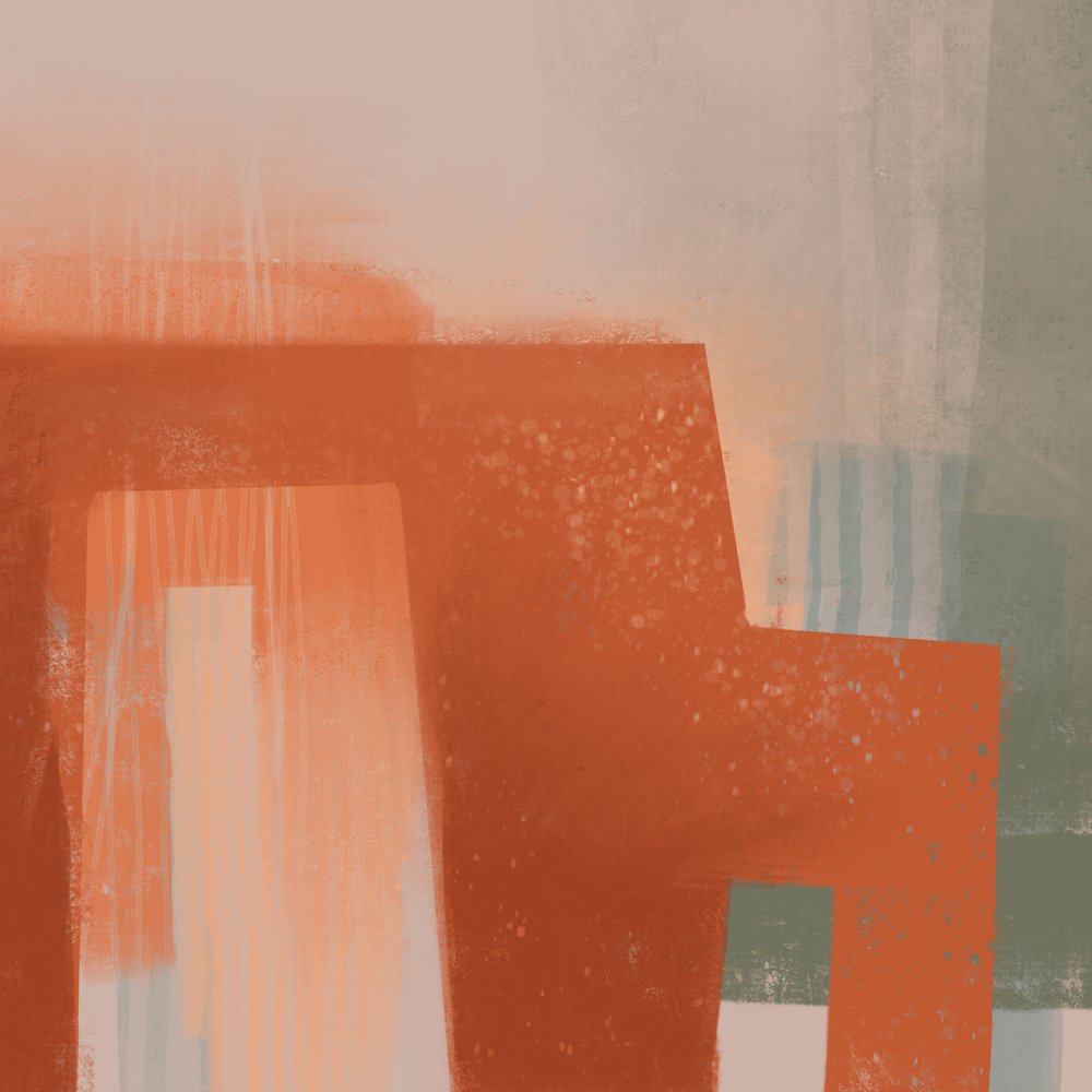 Estruturas abstratas com tons terrosos de MANSI SAXENA