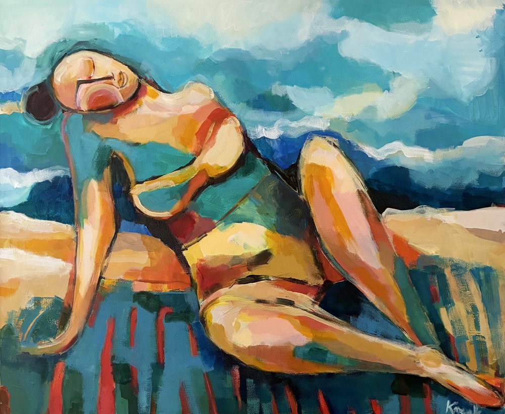 Mulher a apanhar sol (imagem abstrata) de Magdalena  Krzak