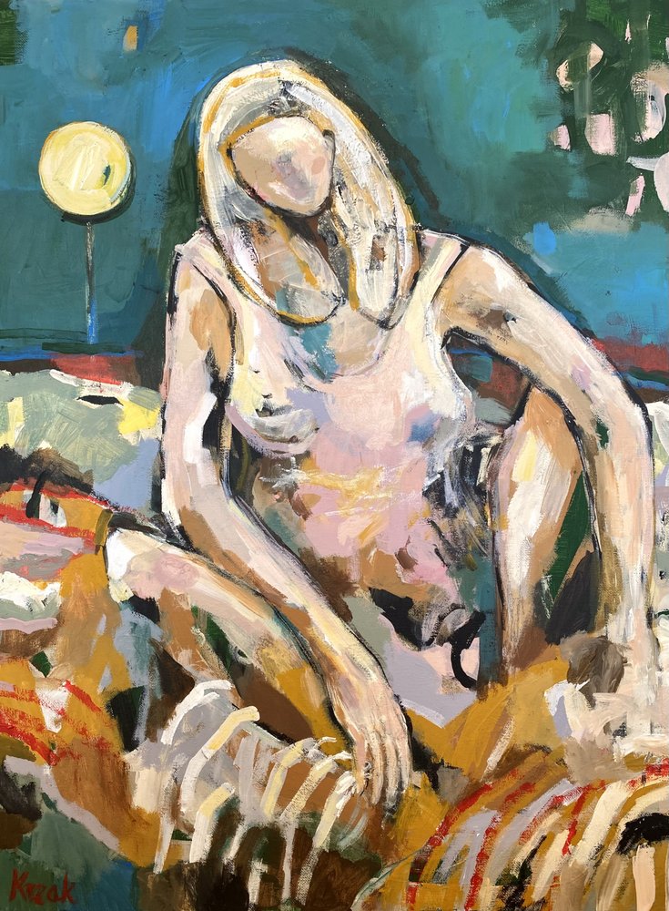 Figura loira descontraída de Magdalena  Krzak