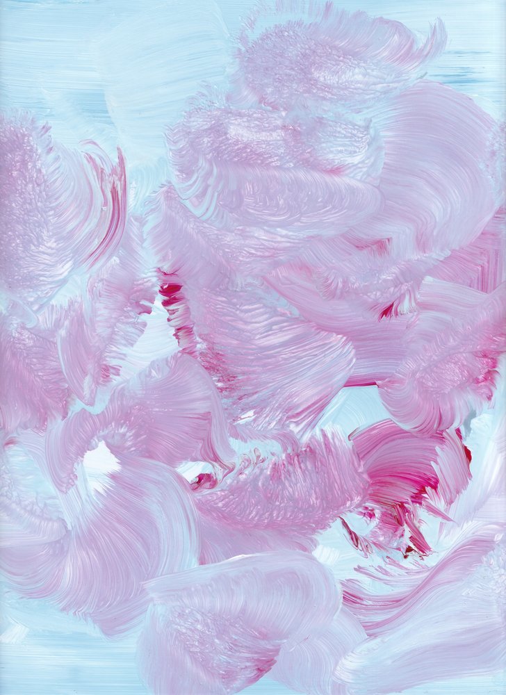 Tons fluidos de rosa e azul de Maira Ribena