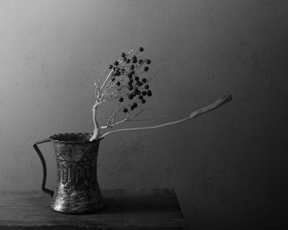 Natureza morta com bagas escuras de Margaret Halaby