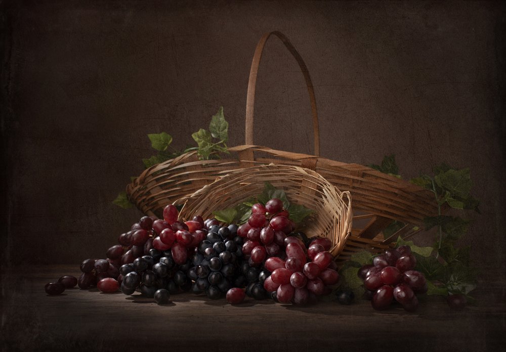 Uvas abundantes da vinha de Margareth Perfoncio